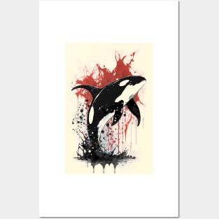 Killer Whale Ink Painting Posters and Art